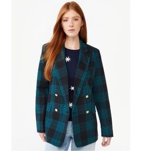 NWT Free Assembly Plaid Double Breasted Blazer SZ MED
